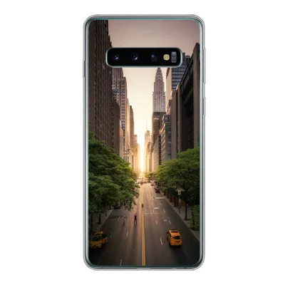 Produktbild von MuchoWow® Handyhülle Schutzhülle Hülle für Samsung Galaxy S10 New Yorker Straße am Morgen Silikon Softcase Handy Hülle - Handytasche
