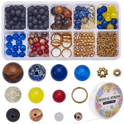 Produktbild von Omgoods – DIY-Set für die Herstellung eines Sonnensystems mit Chakra-Perlen – 300 Stück für die Gestaltung von Armbändern