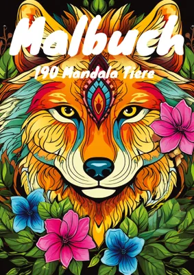 Produktbild von Malbuch für kreative Beschäftigung mit 190 verschiedenen Motiven von Mandala Tieren