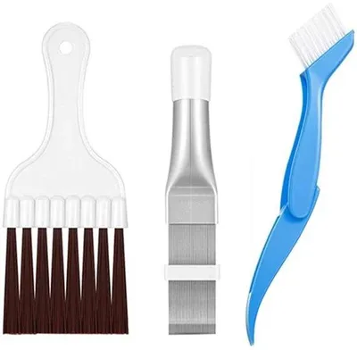 Obrázek produktu pro Čisticí kartáč, 3dílný – nerezový lamelový kartáč – kartáč na čištění kondenzátoru – lamelový kartáč do klimatizace – čisticí kartáč na chladicí zařízení