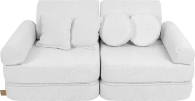 Produktbild von Sofa für Kinderzimmer - Spielsofa für Kinder, Kindersofa Pocket Sofa Plus, Boucle, Weiß