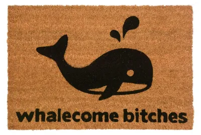 Fußmatte Kokosfaser 60x40 cm Anti-Rutsch WHALECOME BITCHES