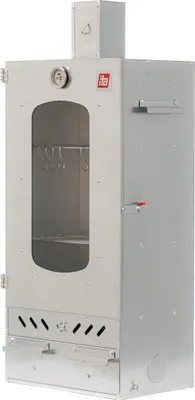 Produktbild von ITA Räucherofen 7012 - Premium Räucherschrank mit 3 Etagen - Legierter Stahl, mit Sichtfenster & Kaminabzug