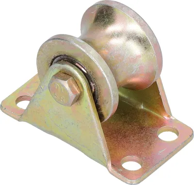 Produktbild von Rillenrad-Rolle,Rillenrad-Rolle,Rolltor-Rad,Drahtseilschienen-Rad,Rolle mit Halterung,Drahtseilschienen-Rad