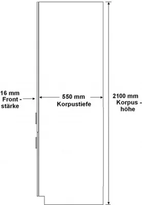 Produktbild von Küchen Hochschrank 60 Glanz Rot + Grau Küchenzeile Küchenblock Küche Rose Bianca