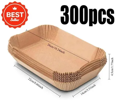 Produktbild von Airfryer-Backbleche, rechteckig, 22 x 14 cm, passend für Ninja AF300EU, AF400EU, Princess und andere Dual-Zone-Airfryer.Stückzahl:300 Stück
