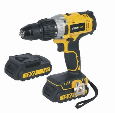 Obrázek produktu pro PowerPlus POWX00445 - Aku příklepový šroubovák / vrtačka 20V LI-ION 2BAT