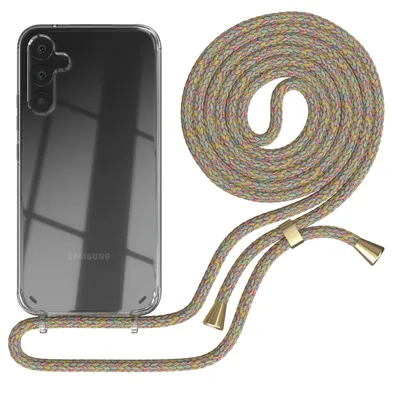 Produktbild von EAZY CASE Handykette kompatibel mit Samsung Galaxy A34, Handyhülle mit Umhängeband, Handykordel, Schutzhülle Clear, Band in Bunt