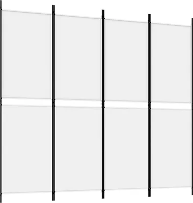 Obrázok produktu pre vidaXL 4-dielny paraván Biely 200x180 cm Tkanina