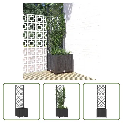 Produktbild von The Living Store Pflanzkübel mit Spalier Schwarz 40x40x136 cm PP