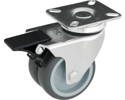 Obrázek produktu pro Walteco Přístrojové dvojité kolečko otočné s brzdou, průměr 50mm, nosnost 70kg