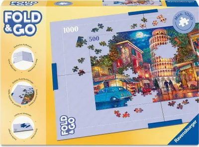 Produktbild von Ravensburger - Zubehör für Kinder- und Erwachsenenpuzzles 17971 - Faltbare Puzzleschale aus Pappe - Befestigungsklammern - Für Puzzles bis 1000 Teile - Zusammenbauen, Zusammenbauen, Aufbewahren