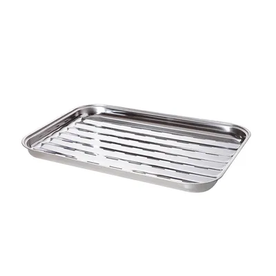 Immagine prodotto di Vassoio per grigliate in acciaio inox Allgrill 34 x 24 x 2,5 cm per evitare incendi di grasso