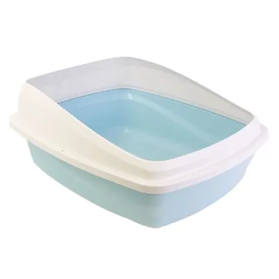 Produktbild von Katzentoilette Catit mit Rand, 38 x 48 x 19 cm blau-grau