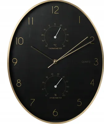 Obrázok produktu pre Nástenné hodiny do obývačky čierne okrúhle 34 cm