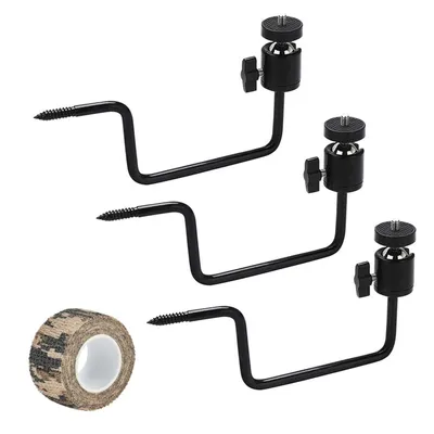 Produktbild von 3pcs Wildkamera-Stativ, Jagdkamera-Baumhalterung mit 360° Drehkopf, universell 1/4"-Gewinde, geeignet für Solarpanels & Nachtsichtgeräte