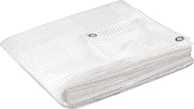 Zdjęcie produktu dla Unyqoos® Przezroczysta, wodoodporna plandeka ochronna, 5 x 6 m, polietylen, 100 g/m², nierdzewne metalowe oczka – ochrona dla ogrodu, kempingu i drewna