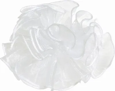 Produktbild von INNA-Glas Tropfenfänger LIONELLA aus Organza mit Band, weiß, 8cm, Ø4cm - Kerzentropfschutz