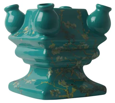 Productafbeelding van Heinen Delfts Blauw – Tulpenvaas, "Stapelgekte" – Van Gogh – Onderdeel – 17 cm