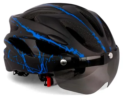 Produktbild von Fahrradhelm für Erwachsene mit Magnetvisier (Blau Schwarz)