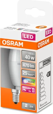 Image de Osram STAR+ LED bulb Multi, Warm white 2700 K 4.9 W E14 F