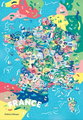 Zdjęcie produktu dla Puzzle 1000 elementów – mapa Francji