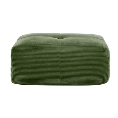 Image de Pouf en velours Hamlet, assorti à la gamme de canapés Hamlet, 92,5 x 75 x 44 cm, vert