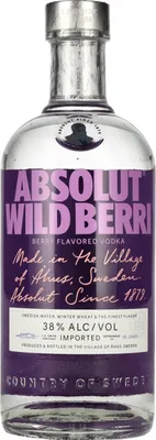 Produktbild von Absolut WILD BERRY Flavored Vodka 38% Vol. 0,7l