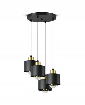 Zdjęcie produktu dla Lampa Sufitowa Żyrandol Plafon Classic Spot EZ4 LED E27 Black Gold