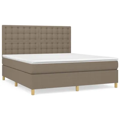 Produktbild von vidaXL Boxspringbett mit Matratze Taupe 180x200 cm Stoff