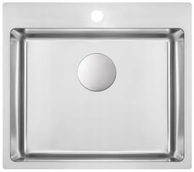 Produktbild von Edelstahl Einbauspüle 55 x 50,5 cm, 1-Becken, Satin, mit Hahnloch für Küche
