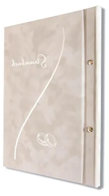 Produktbild von A4 Stammbuch in hellem Grau für die Familie zur Hochzeit inklusive 11 Prospekthüllen