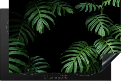 Produktbild von KitchenYeah© Herdabdeckplatte Dschungel - Pflanzen - Monstera - Jungen - Mädchen - Kinder , 80x52cm, Küche Deko, Glaskeramikkochfeld Herdabdeckung, Abdeckplatte fùr Kochfeld