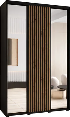 Produktbild von MEBLE KRYSPOL Lanko 2 Schrank mit 3 Schiebetüren  - 235,2x160x45 cm - Schwarz Artisan Schwarz