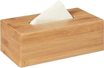 Produktbild von Famanu Halter für Taschentücher nachfüllbar - Bamboe, 8,5 x 24,5 x 13,5 cm