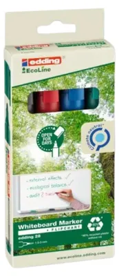 Produktbild von Edding 28-E4, Schwarz, Blau, Grün, Rot, Feine Spitze, Mehrfarbig, Kunststoff, Fettdruck, 1,5 mm