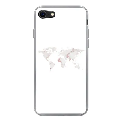 Produktbild von MuchoWow® Handyhülle Schutzhülle Hülle für iPhone SE 2022 Weltkarte - Marmor - Karte Silikon Softcase Handy Hülle - Schutzhülle