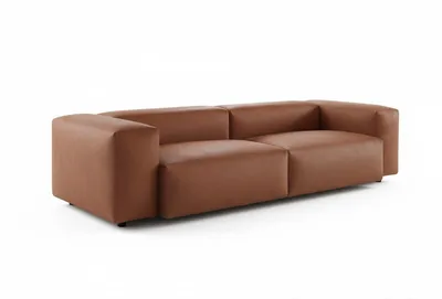Produktbild von KAWOLA Sofa CELESTE 4-Sitzer Lederfaserstoff cognac