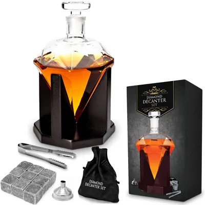 Diamantkaraffe aus Glas, 850 ml, luftdicht