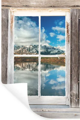 Produktbild von MuchoWow® Wandtattoo Wandsticker Wandaufkleber Durchsichtig - Holz - Berg 80x120 cm Selbstklebend und Repositionierbar - Repositionierbar - Wasser abweisend