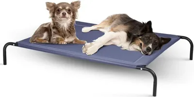 Produktbild von Hundeliege 40 kg Belastbar, Hundebett Haustierschlafplatz Haustierbett aus Metall, Hundesofa Hundebetten Hundematte für Indoor und Outdoor