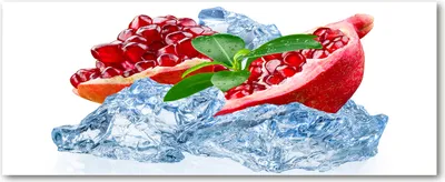 Produktbild von Tulup® Glas-Bild Wandbild aus Glas - 125x50 - Wandkunst - Wandbild hinter gehärtetem Sicherheitsglas - Dekorative Wand für Küche & Wohnzimmer  - Essen & Getränke - Granatapfel Eis - Rot