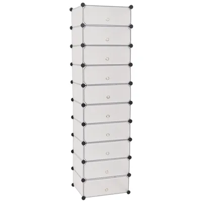 Produktbild von vidaXL Schuh-Organizer Zusammenklappbar mit 10 Fächern Weiß