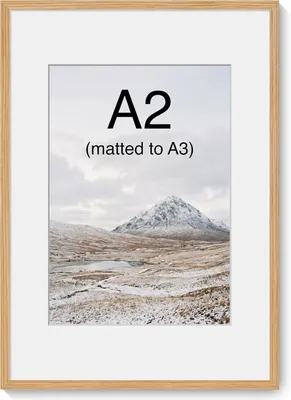 Immagine prodotto di Cornice per foto e poster, formato A2, in legno di quercia, dimensioni 42x59,5 cm