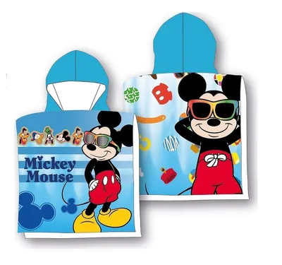 Immagine prodotto di Poncho telo mare con cappuccio per bambini 55x110cm Topolino