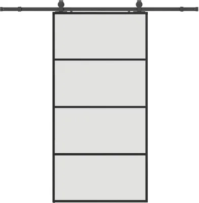 Image de vidaXL Porte coulissante avec ferrure noire 102,5x205 cm verre ESG