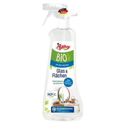 Produktbild von Poliboy Glasreiniger & Flächenreiniger – für eine glänzende und streifenfreie Reinigung von spiegelnden Oberflächen - Vegan - 500ml