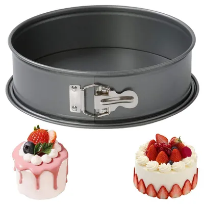 Zdjęcie produktu dla Forma do pieczenia o średnicy 22 cm, okrągła, z powłoką nieprzywierającą, szczelna, wykonana ze stali węglowej