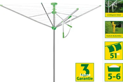 Produktbild von Juwel Wäschespinne Novaplus 600 Easy Spannautomatik 6 Wäscheladungen Bodenhülse