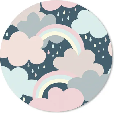 Produktbild von MuchoWow® Mauspad Mousepad Regenbogen - Wolke - Regen - Kinder - Muster 20x20 cm - Mousepads - Maus Mat - Pad - Mausunterlage - Schreibtischmatte